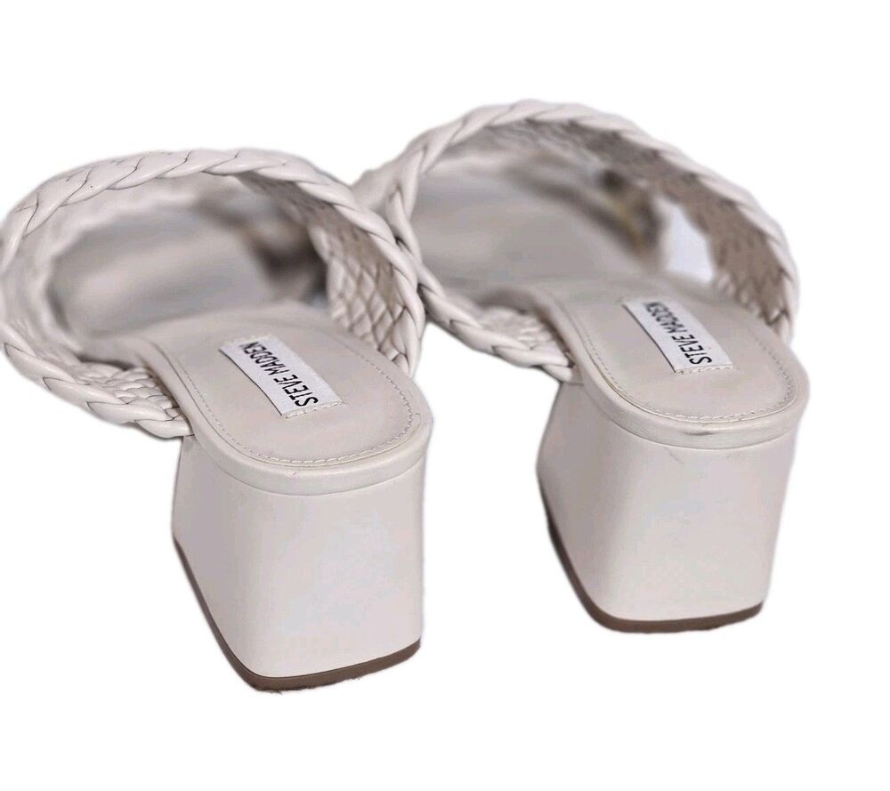 STEVE MADDEN Sandals Heel Daphnee Braided Block Size 10M Bone color - Picture 5 of 5